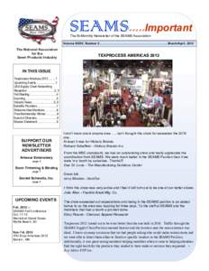 SEAMS.....Important The Bi-Monthly Newsletter of the SEAMS Association Volume XXXV, Number 2………......................................................................March/April, 2012  The National Association
