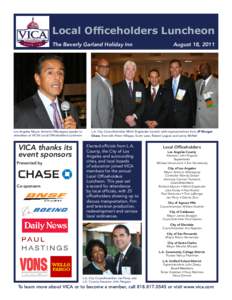 Local Officeholders Luncheon The Beverly Garland Holiday Inn Los Angeles Mayor Antonio Villaraigosa speaks to attendees at VICA’s Local Officeholders Luncheon