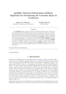 partDSA: Deletion/Substitution/Addition Algorithm for Partitioning the Covariate Space in Prediction Annette M. Molinaro  Stephen Weston