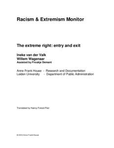 Racism & Extremism Monitor: The extreme right: entry and exit