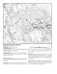 Singepole Mountain Quarries Town: Paris, Oxford County Base map: Oxford 7.5’ quadrangle Contour interval: 10 feet  Type of deposit: Granite pegmatite.