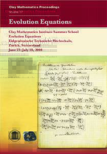 Clay Mathematics Proceedings Volume 17 Evolution Equations Clay Mathematics Institute Summer School Evolution Equations
