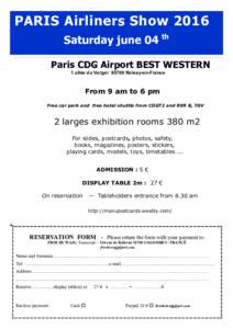 PARIS Airliners Show 2016 Saturday june 04 th  Paris CDG Airport BEST WESTERN