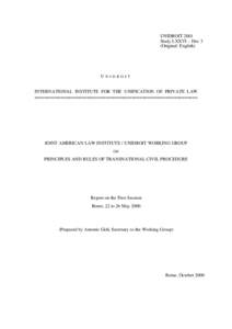 UNIDROIT 2001 Study LXXVI – Doc 3 (Original: English) UNIDROIT INTERNATIONAL INSTITUTE FOR THE UNIFICATION OF PRIVATE LAW