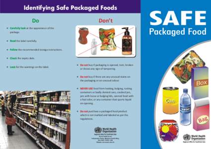 Identifying Safe Packaged Foods  Do Don’t
