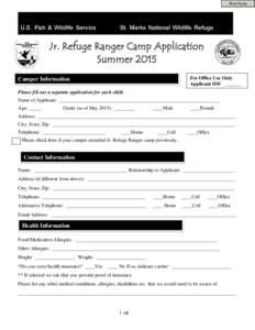 Print Form  U.S. Fish & Wildlife Service St. Marks National Wildlife Refuge