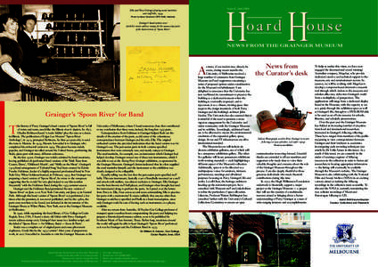 Issue 8, June[removed]Ella and Percy Grainger playing metal marimba and staff bells, [removed]H H