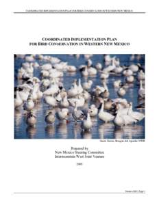 COORDINATED IMPLEMENTATION PLAN FOR BIRD CONSERVATION IN WESTERN NEW MEXICO  COORDINATED IMPLEMENTATION PLAN FOR BIRD CONSERVATION IN WESTERN NEW MEXICO  Snow Geese, Bosque del Apache NWR