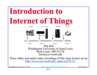 Introduction to Internet of Things .  Raj Jain