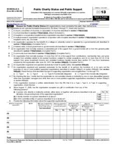 2013 Form 990 or 990-EZ (Schedule A)