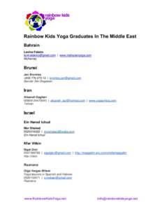 Rainbow Kids Yoga Graduates In The Middle East Bahrain Lavina Faleiro  | www.maharaniyoga.com Muharraq