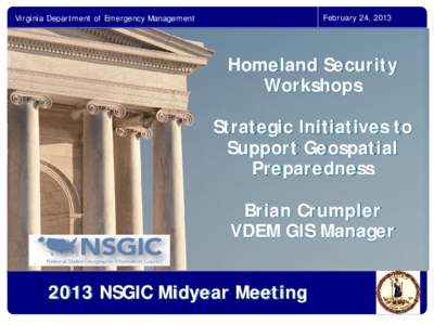 Developing the GIS Program at the Virginia Department of Emergency Management