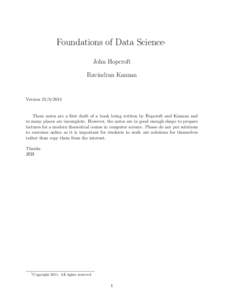 Foundations of Data Science  1 John Hopcroft Ravindran Kannan