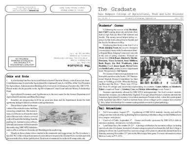 The Graduate  Editor: Elizabeth Wheeler Graphic Design: Nancy Wyatt  The Graduate is published four times