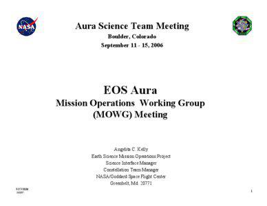Aura Science Team Meeting Boulder, Colorado September[removed], 2006