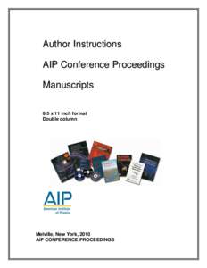 Author Instructions – AIP Conference Proceedings
