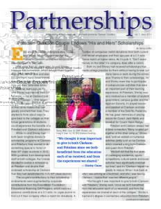 Partnerships A Newsletter from the Benjamin F. Raymond and Annie Clarkson Societies Vol. 1 JunePotsdam-Clarkson Couple Endows “His and Hers” Scholarships