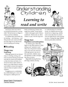 Understanding Children: Learning to read and write