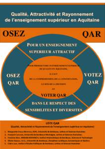 OSEZ  QAR POUR PROMOUVOIR UN ENSEIGNEMENT SUPERIEUR DE QUALITE EN AQUITAINE,