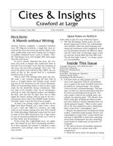 Cites & Insights Crawford at Large Volume 3, Number 8: JulyISSN