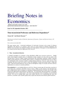 Briefing Notes in Economics ‘Helping to de-mystify economics since 1992’ Indexed with the Journal of Economic Literature – ISSN[removed]Issue No. 89, September/October 2013