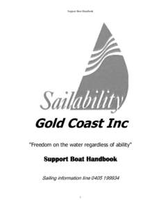 Support Boat Handbook  Gold Coast Inc 