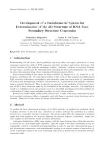 Genome Informatics 11: 305–Development of a Bioinformatic System for Determination of the 3D Structure of RNA from
