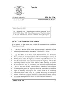 Senate  File No. 334 General Assembly January Session, 2015