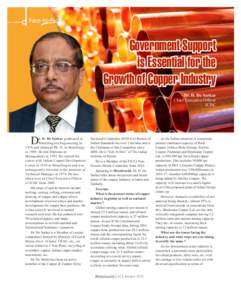 Face-to-Face  Government Support is Essential for the Growth of Copper Industry - Dr. D. De Sarkar