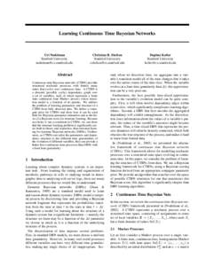 Learning Continuous Time Bayesian Networks  Uri Nodelman Stanford University [removed]