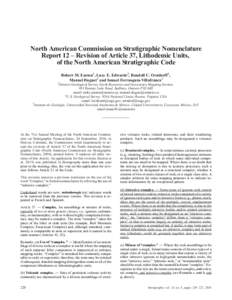 North American Commission on Stratigraphic Nomenclature, ReportRevision of Article 37, Lithodemic Units
