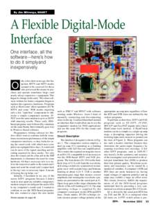 By Jim Mitrenga, N9ART  A Flexible Digital-Mode Interface One interface, all the software—here’s how