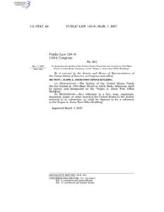 121 STAT. 64  PUBLIC LAW 110–9—MAR. 7, 2007 Public Law 110–9 110th Congress