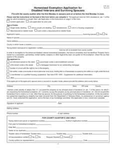 DTE 105I RevHomestead Exemption Application for Disabled Veterans and Surviving Spouses