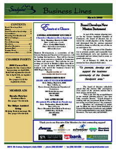 Business Lines March 2008 CONTENTS Board Develops New Mission…………………………......1 Your Chamber Leadership…….2