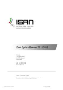 Identifiers / International Standard Audiovisual Number / Isan / Serial film / Barcode / ISO 15706-2 / Identification / Universal identifiers / ISO standards