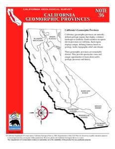 CALIFORNIA GEOLOGICAL SURVEY  CALIFORNIA GEOMORPHIC PROVINCES  NOTE