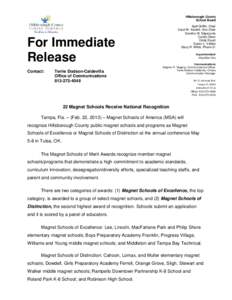 Hillsborough County School Board For Immediate Release Contact:
