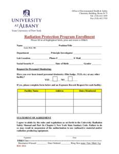 Radiation Protection Program Enrollment