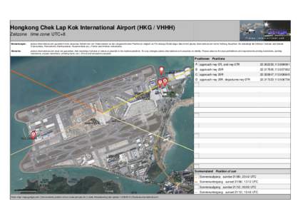 Hongkong Chek Lap Kok International Airport (HKG / VHHH) Zeitzone time zone: UTC+8 Bemerkungen: planes-international.com garantiert nicht, dass das Aufnehmen von Videomaterial an den eingezeichneten Positionen möglich i