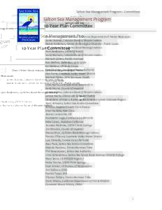 Salton	Sea	Management	Program	–	Committees Salton	Sea	Management	Program		 	10-Year	Plan	Committee