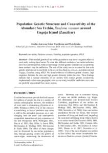 Western Indian Ocean J. Mar. Sci. Vol. 9, No. 2, pp, 2010	 © 2010 WIOMSA Population Genetic Structure and Connectivity of the Abundant Sea Urchin, Diadema setosum around Unguja Island (Zanzibar)