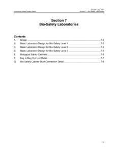 Created: July, 2014 Section 7 – Bio-Safety Laboratories Laboratory Safety Design Guide  Section 7