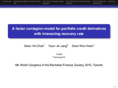 A factor contagion model for portfolio credit derivatives with interacting recovery rate