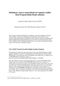 Definitions, sources and methods for Uppsala Conflict Data Battle-Death estimates project