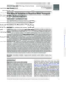 The Role of Volatiles in Reactive Melt Transport in the Asthenosphere