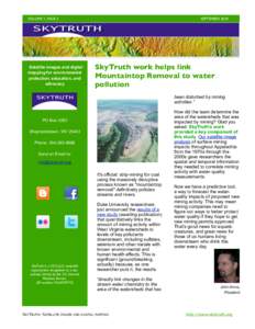 VOLUME 1, ISSUE 2
  SEPTEMBER 2010 Satellite images and digital mapping for environmental