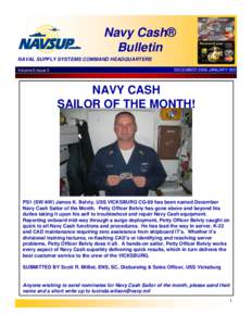 Navy Cash® Bulletin NAVAL SUPPLY SYSTEMS COMMAND HEADQUARTERS Volume:5 Issue 2  DECEMBER 2006-JANUARY 2007
