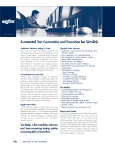 ®  www.t-vec.com Automated Test Generation and Execution for Simulink Traditional Software Testing is Costly