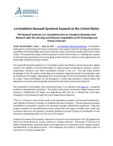 Dassault Systèmes US Foundation NR final 10 May 2017